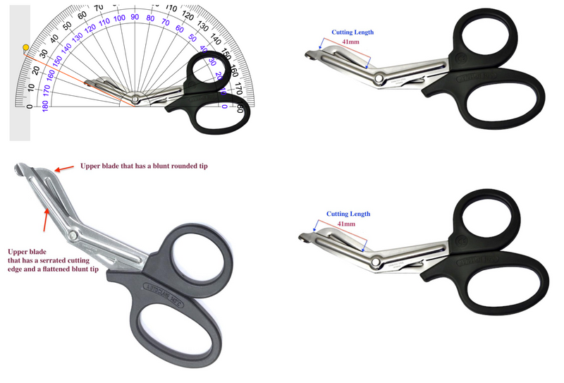 Endure Utility Bandage Scissors - 7.25" with Black Handle (25 per Box)