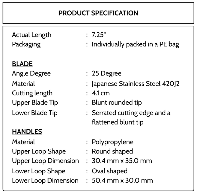 Endure Utility Bandage Scissors - 7.25" with Black Handle (25 per Box)