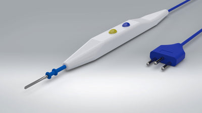 Electrosurgical Pencil Cautery with Safety Holster, With Tip Cleaner (Flat Tip/ Cautery Blade, Disposable)