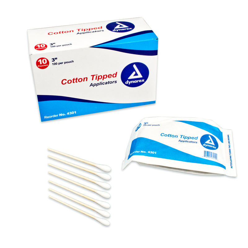 Dynarex Cotton Tipped Applicator, (100 per Box)