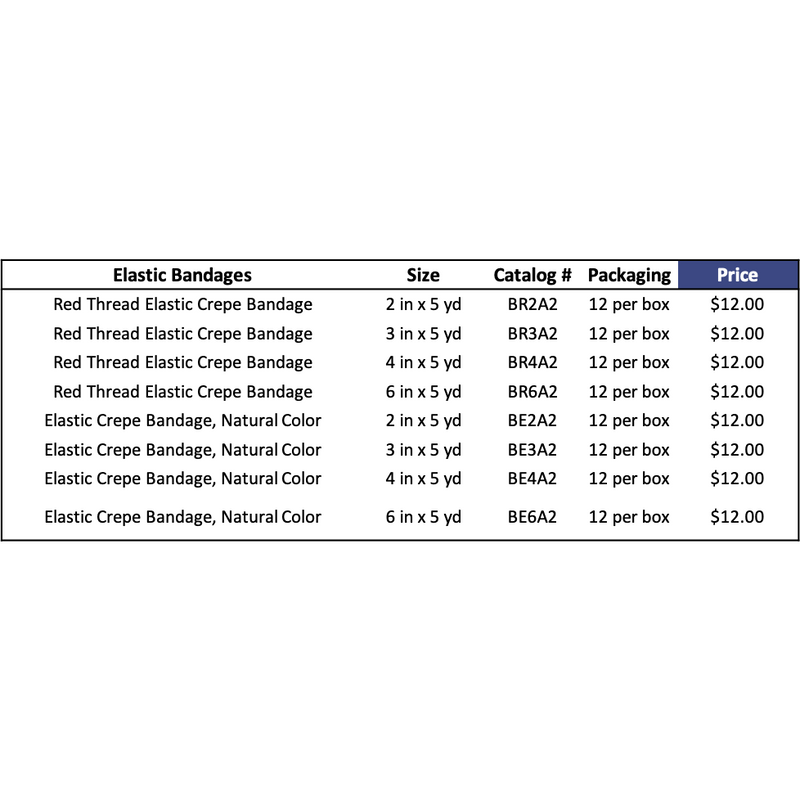 Red Thread Elastic Crepe Bandage & Elastic Crepe Bandage, Natural Color