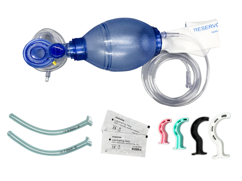 Pediatric Airway Emergency KIT, Resuscitator BVM, 4 Berman OPA + 2 Sizes NPA