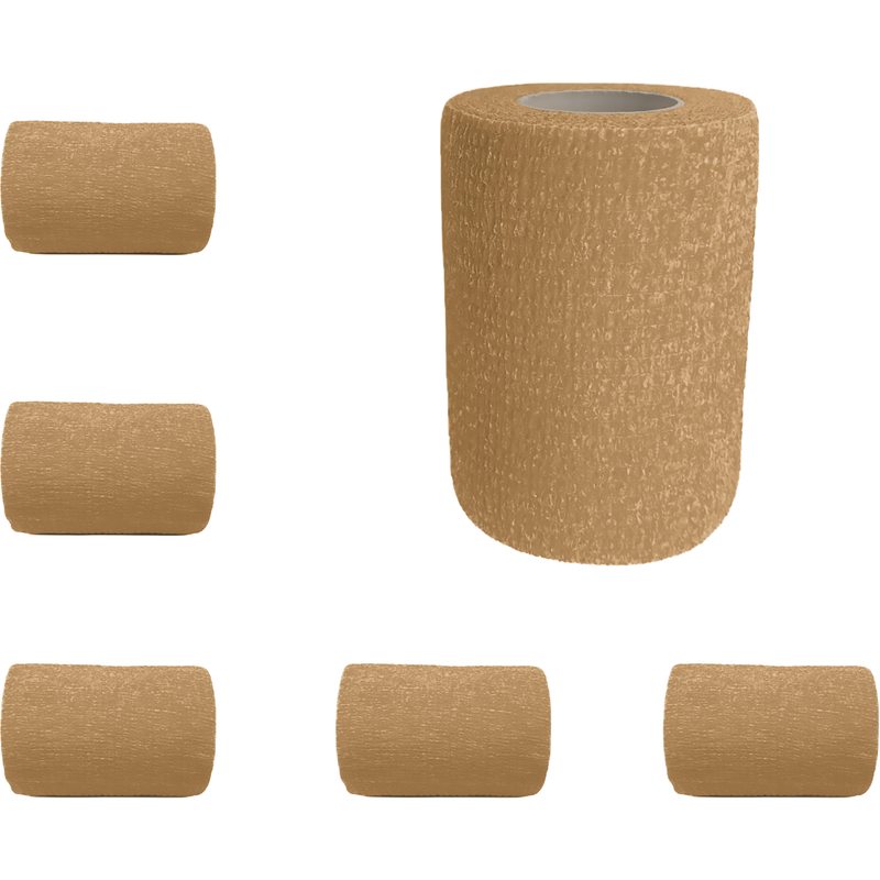 Non-Woven Cohesive Bandage Wrap, Self Adherent, (Tan)