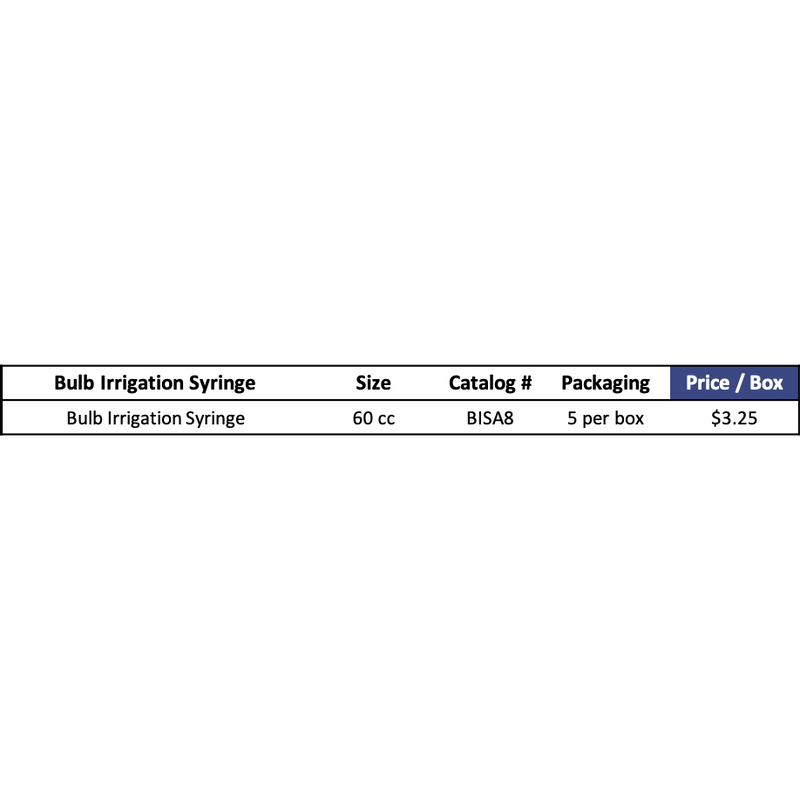 Bulb Irrigation Syringe, (Sterile - 5 per Box)